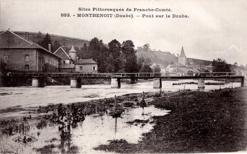 Sites Pittoresques de Franche-Comté. - 893. - MONTBENOIT (Doubs). - Pont sur le Doubs.
